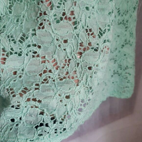 Y2K Vanity Essentials Women's Size M Mint Full Lace Tank Top No lining 90's - Picture 5 of 11